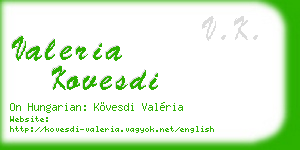 valeria kovesdi business card